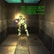 Various debug information is listed above a Spartan firing a gun.